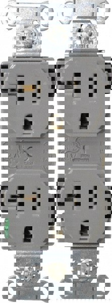 Straight Blade Duplex Receptacle: NEMA 5-20R, 20 Amps, Self-Grounding